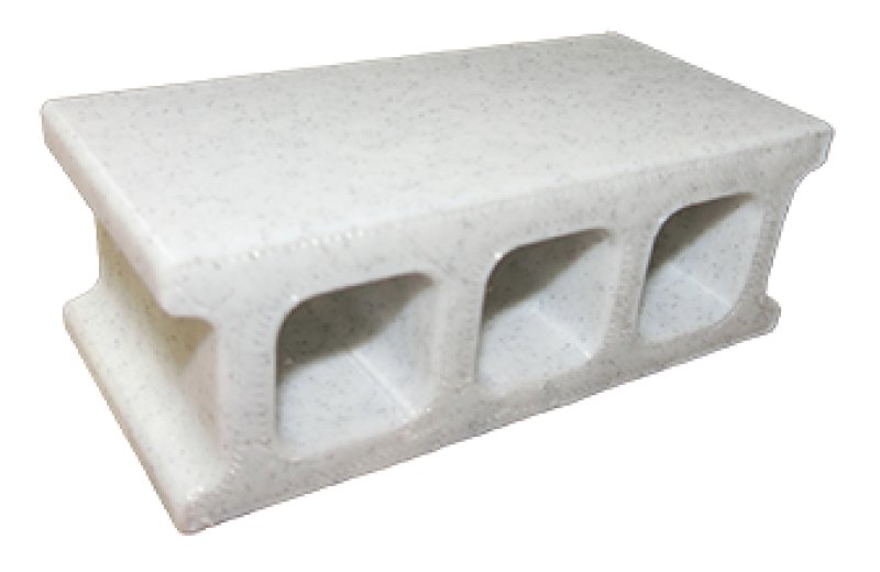 画像1: ミニチュア コンクリートブロック風 3穴  (高さ2.5 cm)  M (1)