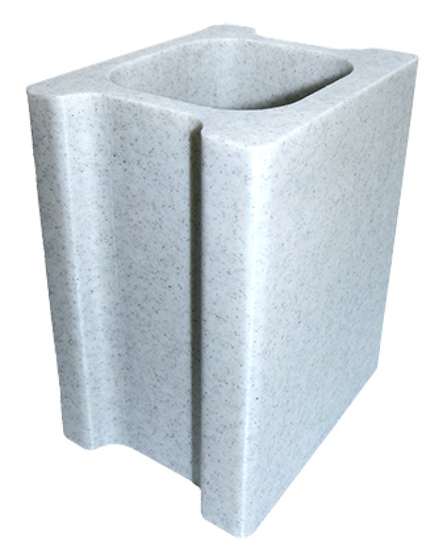 画像1: ミニュチュア コンクリートブロック風 1穴 (高さ12cm)  L  (1)